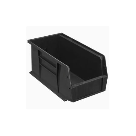 Quantum Storage Systems Hang & Stack Storage Bin, Plastic, Black, 12 PK QUS230BK**